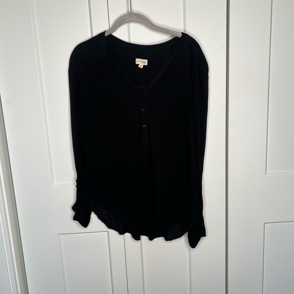 Maison Jules Tops - Maison Jules Lightweight Roll Tab Long Sleeve Top Shirt